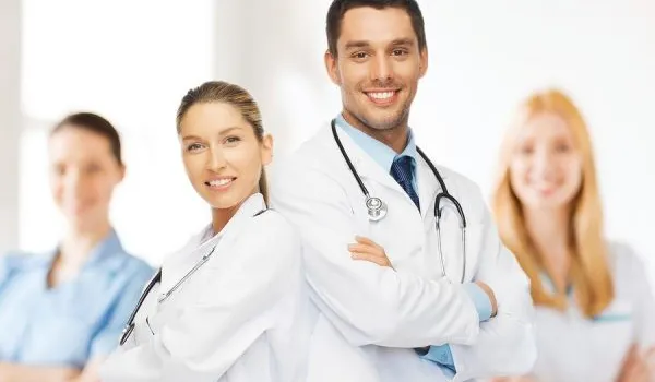 Female and male healthcare worker