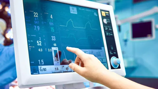 Cardiovascular diagnostic imaging screen with numbers.
