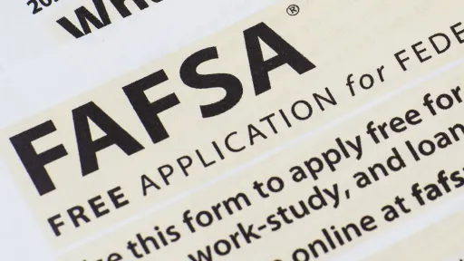 A detailed close-up of the FAFSA (Free Application for Federal Student Aid) form header, highlighting the official document students must submit before the deadline.