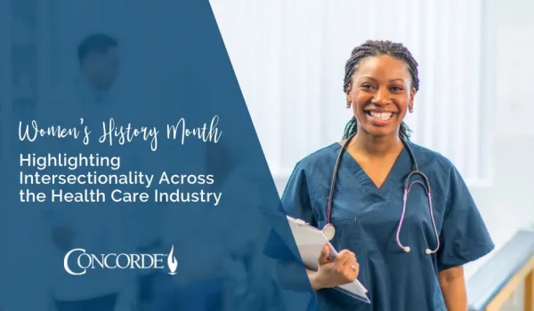 Women's history month nurse in scrubs