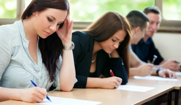 Students taking a test