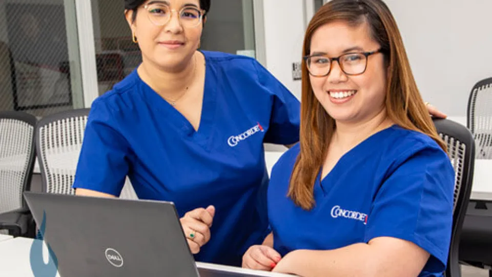 student on computer prepares to enter workforce