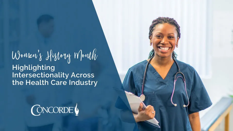 Women's history month nurse in scrubs