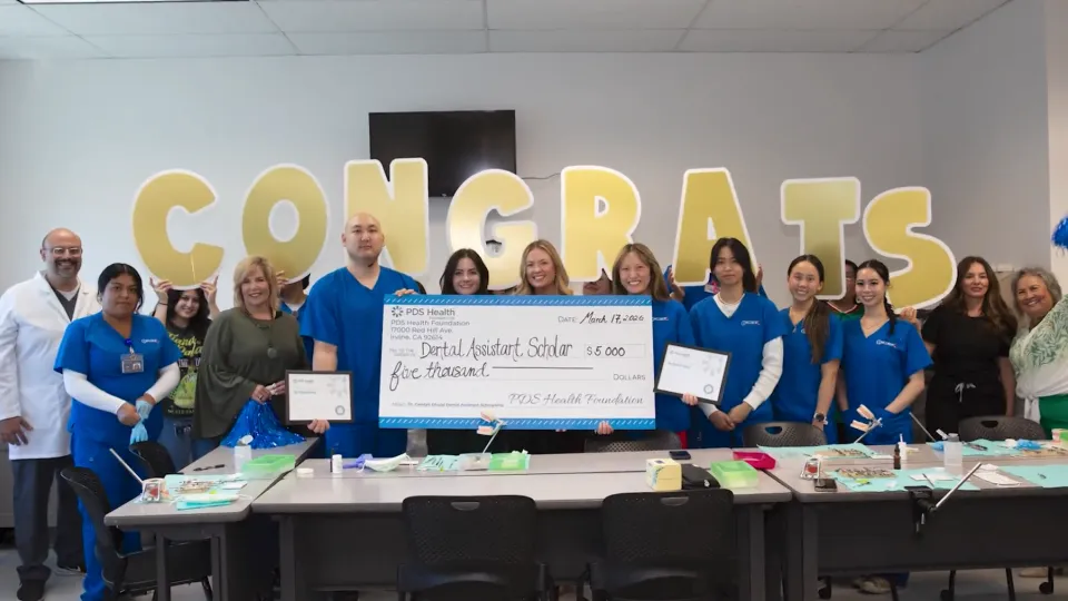 Concorde students and staff celebrating $1 million dollars in tuition assistance provided by PDS Health Foundation