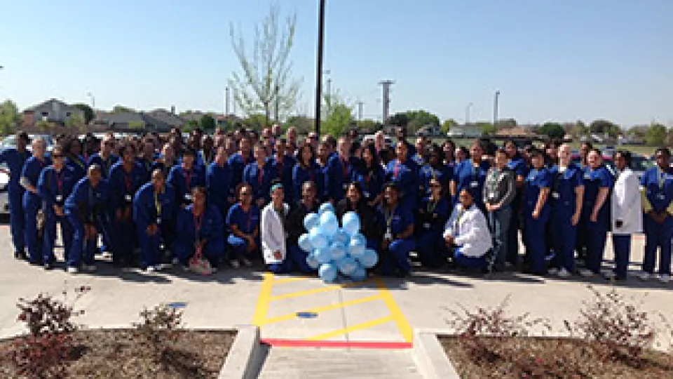 Concorde's grand prairie students gather to raise autism awareness.