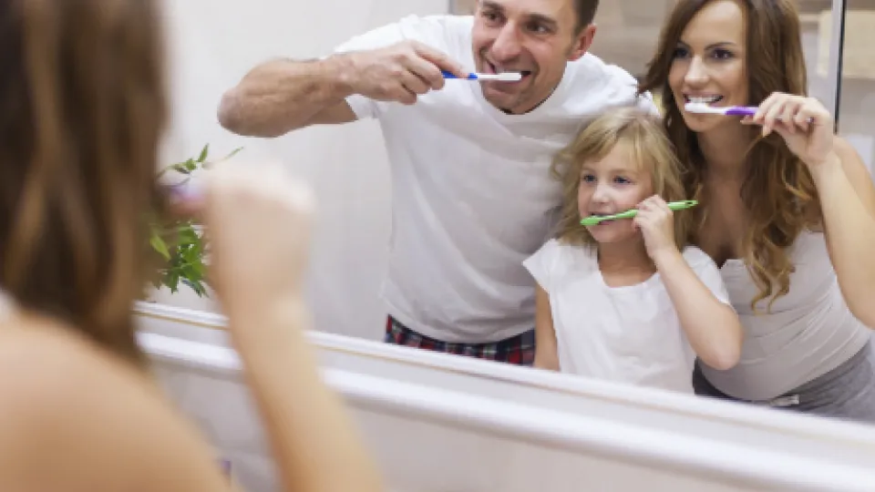 family brushing teeth family brushing teeth