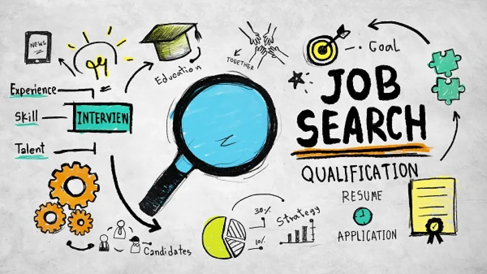 Job Search Qualification Searching Application Concept title