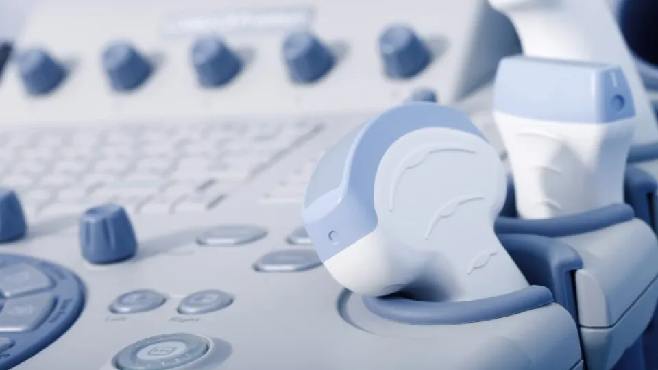medical equipment, ultrasound machine closeup Diagnostic medical sonographers equipement