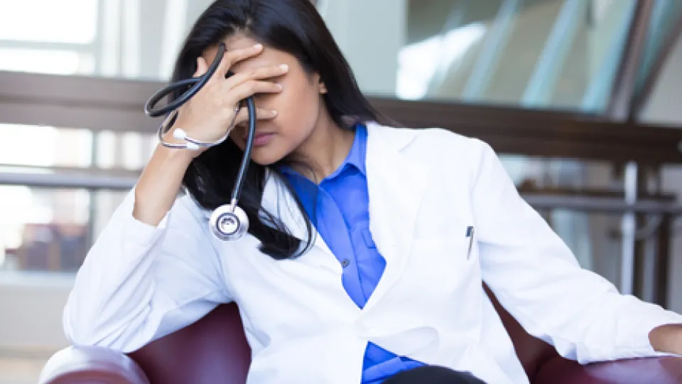 Stressed doctor Stressed doctor
