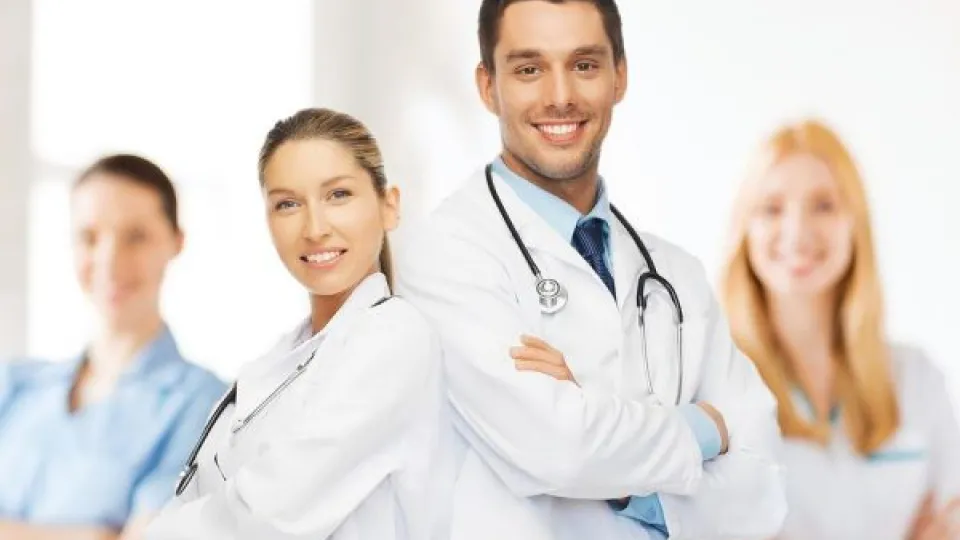 Female and male healthcare worker Female and male healthcare worker