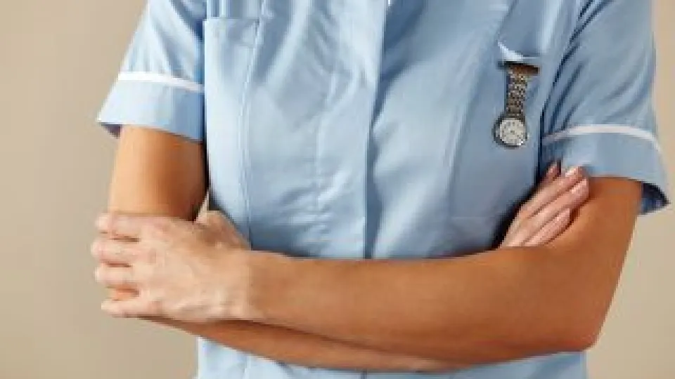 nurse with lapel watch nurse with lapel watch
