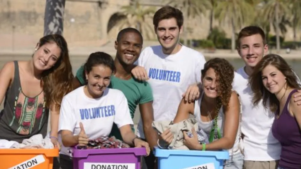 happy and diverse volunteer group health care career college