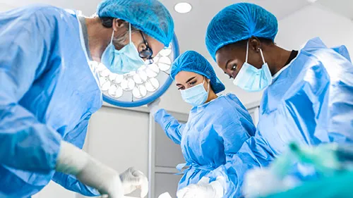 surgical team performing an operation