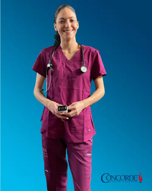 Medical Assistant Scheyene Torres in scrubs